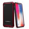 Противоударный чехол Spigen Reventon Metallic Red + закаленное стекло для iPhone X/XS (057CS22698)