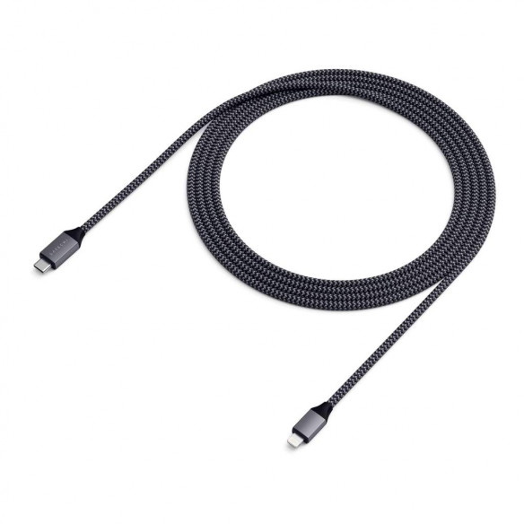 Кабель Satechi Type-C to Lightning, Gray  Удобная длина кабеля USB-C • Гибкий шнур • Многослойное экранирование