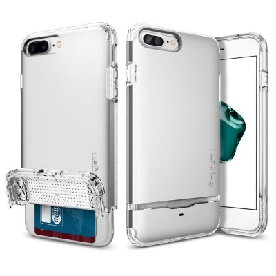 Чехол-визитница Spigen для iPhone 8/7 Plus Flip Armor Satin Silver 043CS20822