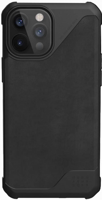 Противоударный Чехол UAG Metropolis LT Leather Black для iPhone 12 / iPhone 12 Pro  Мягкая итальянская кожа (LTHR) • Противоударный •  Малый вес и толщина • Совместим с беспроводной зарядкой