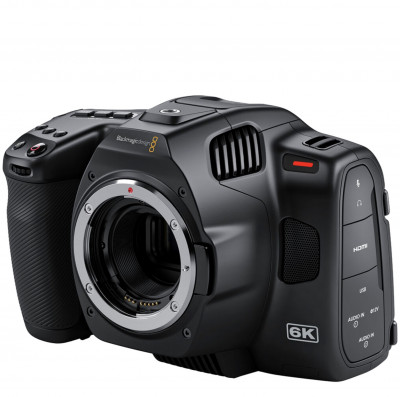 Кинокамера Blackmagic Pocket Cinema Camera 6K Pro   • Тип сенсора: CMOS • Тип затвора: Rolling Shutter • Эффективный размер матрицы: 23,10 x 12,99 мм (Super 35) • Разрешение: 6144 × 3456 • Байонет камеры: Canon EF • ISO: 100 — 25600 • Дисплей: 5" (1920 x 1080) • Динамический диапазон: 13 • Питание: сетевой адаптер, NP-F • Время работы: 60 мин • Особенности конструкции: встроенный дисплей, встроенные ND фильтры