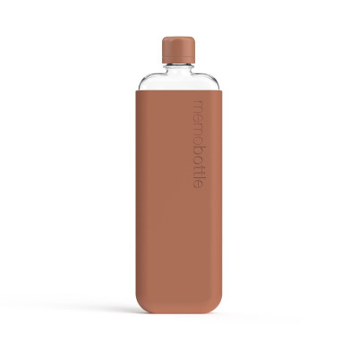 Бутылка с силиконовым чехлом Memobottle Slim, коричневый