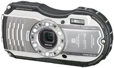 Подводный фотоаппарат Ricoh WG-4 Silver  Подводный (до 14 м) • ударопрочный (до 2 м) • морозостойкий (до -10°C) • пыленепроницаемый • 16 Мпикс • зум 4х • дисплей 3" • видео FullHD 1080p