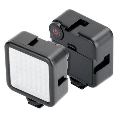 Осветитель Ulanzi Mini W49 Video Light (6000 К)  • Вид осветителя: LED панель • Цветовая температура: 6000 K • Питание: встроенный аккумулятор • RGB режим: Нет • Мощность (макс): 5.5 Вт • Светодиоды: 49 шт