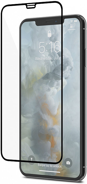 Защитное 3D-стекло Moshi IonGlass Black для iPhone Xs Max  Укрепление ионов стекла на молекулярном уровне • Закругленные края • На 40 процентов тоньше своих аналогов