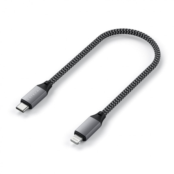 Кабель Satechi USB-C to Lightning MFI Cable, Space Gray  Для iOS-устройств • Гибкий шнур • Многослойное экранирование • Оптимальная длина