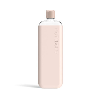 Бутылка с силиконовым чехлом Memobottle Slim, розовый