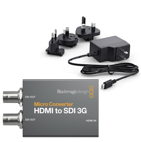 Микро конвертер Blackmagic Micro Converter HDMI - SDI 3G wPSU  Порты HDMI, SDI, Type-C • Питание сетевой адаптер • Мощность (макс) 2 Вт • Вход 4,4-5,25 В