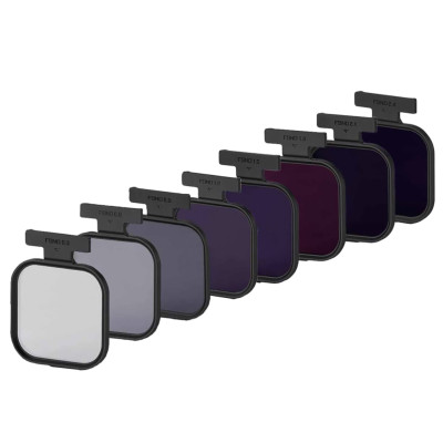 Комплект светофильтров Tilta Khronos Magnetic FSND Filter Kit Чёрный  Вид светофильтра ND (нейтральный) • Сила эффекта 0.3, 0.6, 0.9, 1.2, 1.5, 1.8, 2.1, 2.4 • ND Stop 1 — 8 • Магнитное крепление