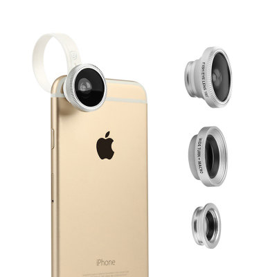Набор объективов для iPhone и других смартфонов Baseus Mini Lens Fisheye, Macro, Wide (SUGENT-LE0S)