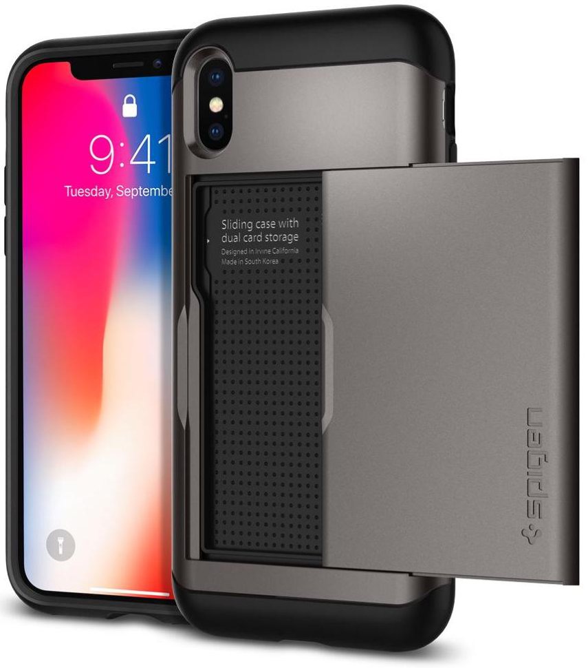 Чехол Spigen для iPhone X/XS Slim Armor CS Gunmetal 057CS22156 купить  недорого в интернет-магазине ФОТОКОСМОС