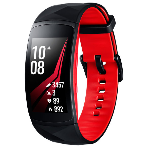 Умный фитнес-браслет Samsung Gear Fit2 Pro L Black-Red  Сенсорный дисплей • Водостойкий корпус • Различные функции для тренировок • Прочная конструкция