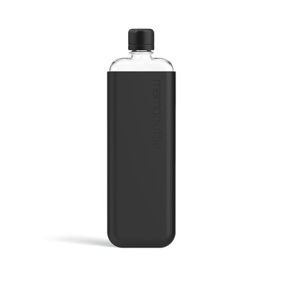 Бутылка с силиконовым чехлом Memobottle Slim, черный