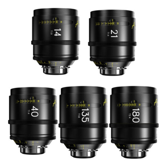 Набор объективов DZOFILM Arles 14/21/40/135/180 mm FF/VV Prime Cine Lens (Arri PL)  Набор объективов DZOFILM Arles 14/21/40/135/180 mm • Вес — 8.32 кг