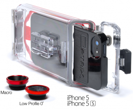 Водонепроницаемый противоударный чехол-бокс для iPhone 5/5S Optrix PhotoX  Подводный (до 10 м) • для iPhone 5/5S • противоударный (падение до 12 м) • два объектива в комплекте - макро и плоский для съемки под водой • подарочная упаковка
