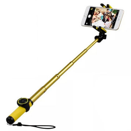 Селфи-монопод + штатив MOMAX Selfie Hero Selfie Pod 50cm KMS5 Gold  Подарочный набор из монопода для селфи и мини-штатива • Длина монопода 50 см • пристяжная Bluetooth-кнопка • Чехол