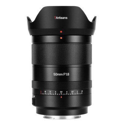 Объектив 7Artisans 50mm F1.8 AF E-mount  Байонет объектива E-Mount • Покрытие матрицы Fullframe • Фокусное расстояние 50 мм • Фокусировка автоматическая • Максимальная диафрагма f1.8 • Минимальная диафрагма f16 • Угол зрения диагональ 39.6° • STM мотор