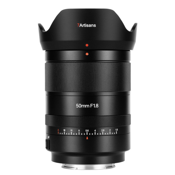 Объектив 7Artisans 50mm F1.8 AF E-mount  Байонет объектива E-Mount • Покрытие матрицы Fullframe • Фокусное расстояние 50 мм • Фокусировка автоматическая • Максимальная диафрагма f1.8 • Минимальная диафрагма f16 • Угол зрения диагональ 39.6° • STM мотор