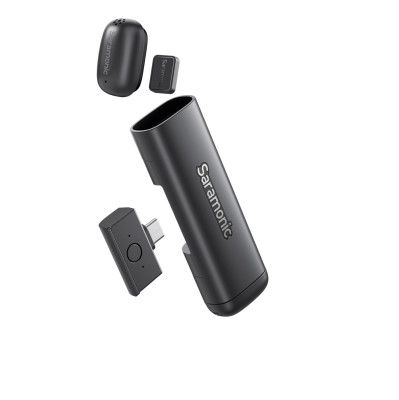 Радиосистема Saramonic Air SE-01 (TX+TX+RX) приёмник + 2 передатчика, для USB Type-C  Тип микрофона конденсаторный  • Передача сигнала цифровая, 2,4 ГГц • Конструкция микрофона петличный (встроенный) • Макс. частота, Гц 20000 • Разъем USB Type-C • Тип радиосистема • Тип элемента питания Li-Ion • Диаграмма направленности круговая • Встроенный аккумулятор