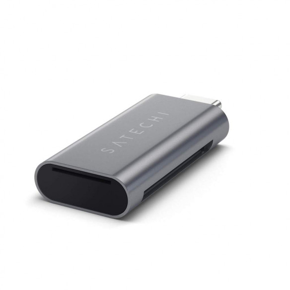 Кардридер Satechi Aluminum Type-C USB 3.0 and Micro/SD, Space Gray  Алюминиевый корпус • Компактные размеры • Компактные размеры • Интерфейс USB-C Для карт памяти SD и MicroSD
