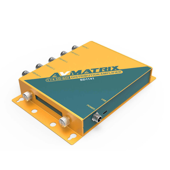 Усилитель-распределитель AVMATRIX SD1141 сигнала 3G-SDI 1х4  Восстановление сигнала SDI – до 400 метров • Широкая сфера применения