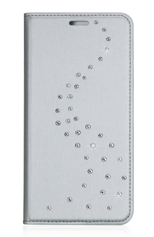Чехол Bling My Thing Primo Milky Way Silver/Pure Brilliance с кристаллами Swarovski для iPhone X/XS  Чехол-книжка • Кристаллы Swarovski • Натуральная кожа