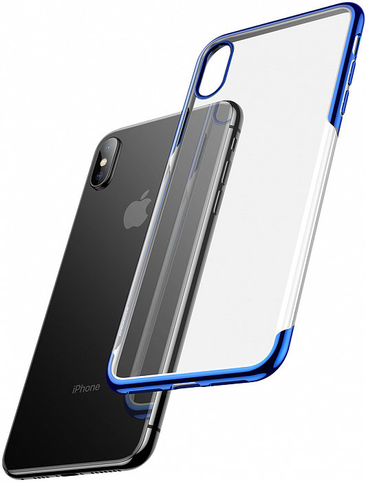 Чехол Baseus Shining Blue для iPhone XS Max  Укороченные бортики вдоль экрана • Защищает от царапин • Элегантный дизайн