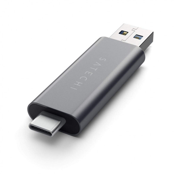 Кардридер Satechi Aluminum Type-C USB 3.0 and Micro/SD, Space Gray  Интерфейс подключения USB 3.0, Type - C • Компактные размеры • Поддержка карт памяти SD и microSD