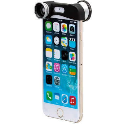 Объектив 3 в 1 Silver для iPhone 6  (Fisheye + Macro + Wide)  Объектив для iPhone 6 — три в одном • позволяет снимать сразу в трех плоскостях - фишай, макро и широкоугольный • крепится на корпус iPhone 6