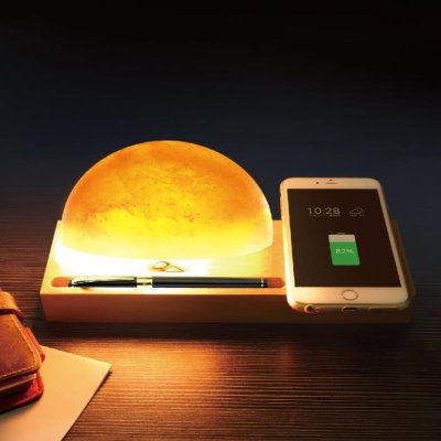 Светильник из гималайской соли с беспроводной зарядкой HomeTree East Sunrise