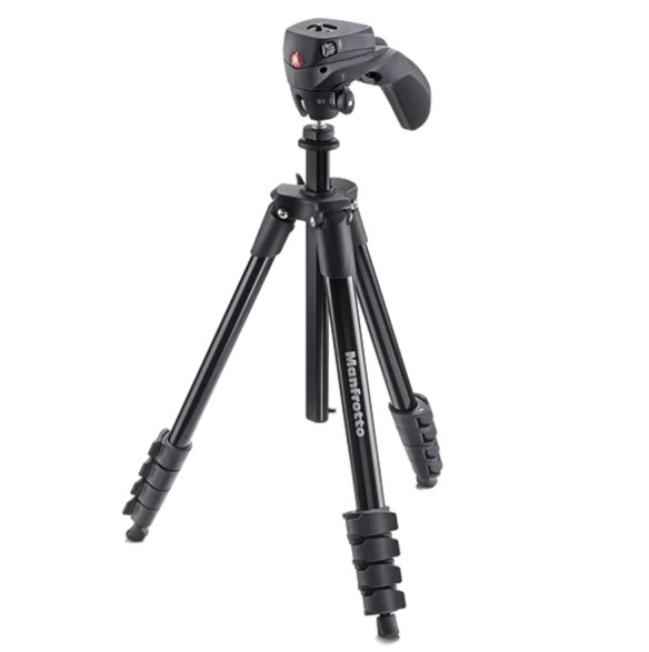 Штатив Manfrotto Compact Action Чёрный  Тип штативной головы: видеоголова • Быстросъёмная площадка Manfrotto ROUND-PL • Количество секций 5 • Основание штатива плоское • Максимальная нагрузка 1,5 кг • Не трансформируется в монопод