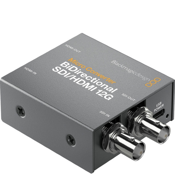 Микро конвертер Blackmagic Micro Converter BiDirectional SDI - HDMI 12G wPSU  Порты: 12G‑SDI, HDMI 2.0, Type-C • Питание сетевой адаптер • Мощность (макс) 5 Вт