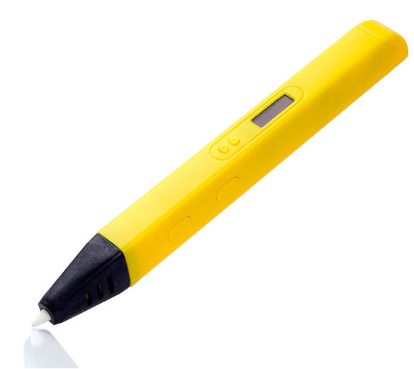 3D ручка SPIDER PEN SLIM Yellow с OLED-дисплеем и USB-зарядкой (трафареты в комплекте)  3D-ручка 4го поколения от SPIDER PEN с OLED-дисплеем • Работает от USB • Заправляется ABS и PLA-пластиком • Регулировка температуры и скорости подачи • Керамический наконечник • Вес 40 г