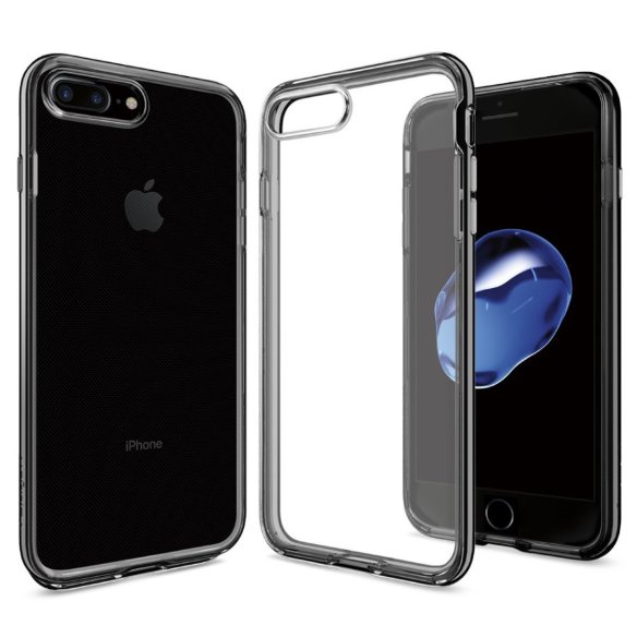 Чехол Spigen для iPhone 8/7 Plus Neo Hybrid Crystal Jet Black 043CS20847  Прочный чехол с укрепляющим бампером и кнопками из металла