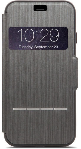 Чехол Moshi SenseCover Charcoal Black для iPhone 8/7  Сенсорная панель • Не закрывает доступ к устройству • Складная конструкция для просмотра видео • Магнитная застежка