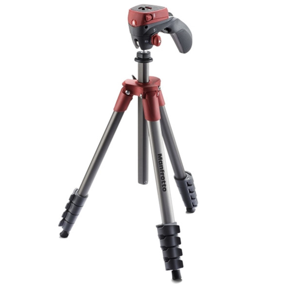 Штатив с головой Manfrotto Compact Action Красный  Тип штативной головы: видеоголова • Быстросъёмная площадка Manfrotto ROUND-PL • Количество секций 5 • Максимальная нагрузка 1,5 кг