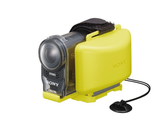 Поплавок для Action Cam Sony AKA-FL2 для Sony Action Cam  Держит камеру Sony Action Cam на плаву • Яркий желтый цвет для удобства находить камеру на воде • Ремешок в комплекте