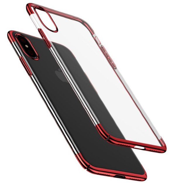 Чехол Baseus Glitter Case Red для iPhone XS Max  Прозрачная фактура • Отличная защита корпуса • Дополнительная защита дисплея и камеры