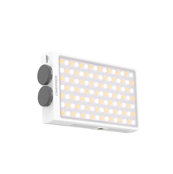 Осветитель Zhiyun Cinepeer CM25  Мощность 25 Вт • Количество диодов: 112 (56 теплых + 56 холодных) • Диапазон цветовой температуры: 2700 ~ 6200K • Питание
встроенный аккумулятор/USB • Время автономной работы: 30 мин • Поддержка USB-PD • Возможности регулировки: яркость, цветовая температура