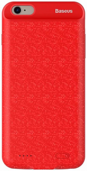 Чехол-аккумулятор Baseus Plaid Backpack Power Bank Case 2500 mAh Red для iPhone 6/6S  Дополнительный аккумулятор для смартфона • Прочные материалы • Яркий внешний вид • Высокая степень защиты