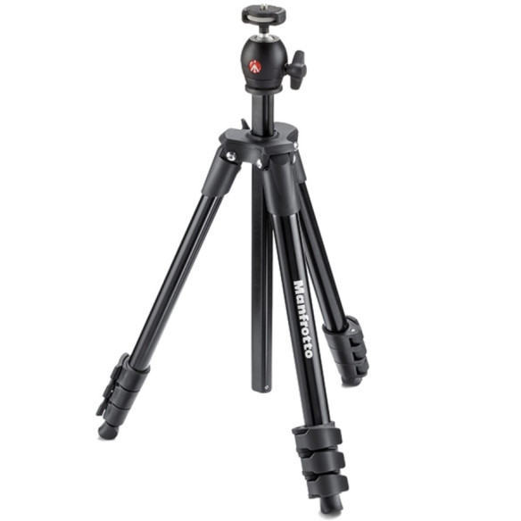 Штатив Manfrotto Compact Light Чёрный  Тип штативной головы: шаровая • Жидкостное демпфирование Нет • Основание штатива плоское • Количество секций 4 • Ноги сгибаются на 180° Нет • Максимальная нагрузка 1.5 кг • Не трансформируется в монопод
