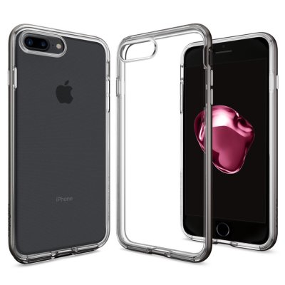 Чехол Spigen для iPhone 8/7 Plus Neo Hybrid Crystal Gunmetal 043CS20539  Прочный чехол с укрепляющим бампером и кнопками из металла