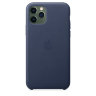 Кожаный чехол Leather Case Midnight Blue (Темно-синий) для iPhone 11 Pro Apple