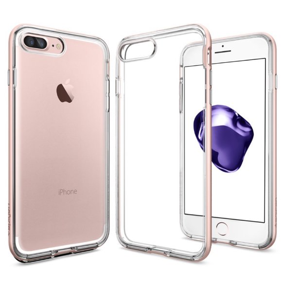 Чехол Spigen для iPhone 8/7 Plus Neo Hybrid Crystal Rose Gold 043CS20542  Прочный чехол с укрепляющим бампером и кнопками из металла