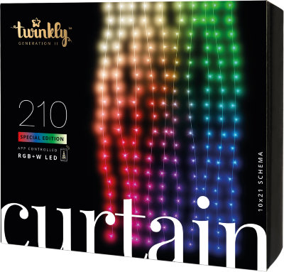 Смарт-гирлянда-занавес Twinkly Curtain Special Edition 210 LED с Wi-Fi и Bluetooth (TWW210SPP-TEU)