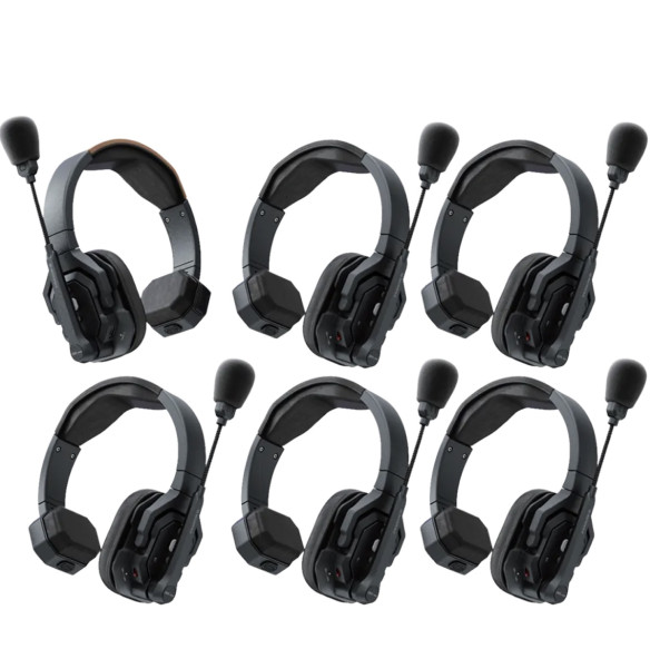 Беспроводной интерком Eagles Hero Steadicom SE 6S  Master + 5 Remote • Частотный диапазон 150 — 7000 Гц • Режим модуляции GFSK • Рабочая дистанция 350 м • Передача сигнала 1.9G • Количество гарнитур 6 шт • Чувствительность -90 дБ • Мощность передатчика 125.9 мВт • Искажение 1% • Ёмкость аккумулятора
770 мАч • Сигнал/шум 71 дБ SPL • Шумоподавление окружения
