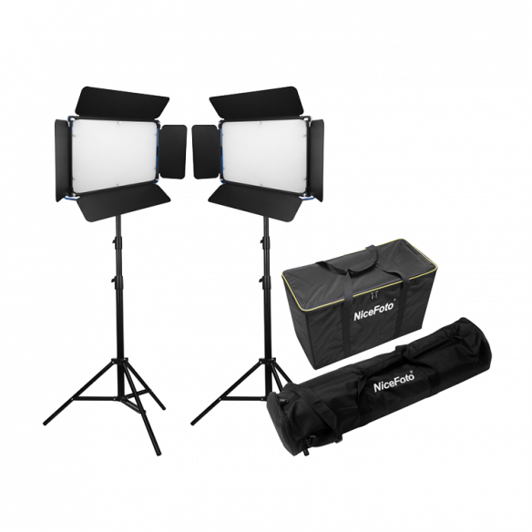 Комплект осветителей Nicefoto KT-SL309  • Вид осветителя: LED панель • Особенности конструкции: встроенный дисплей • Мощность (макс): 100 Вт • Цветовая температура: 3200 — 6500 K • RGB режим: Нет