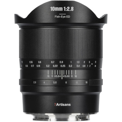 Объектив 7Artisans 10mm F2.8 Fisheye Mark II E-mount  Байонет объектива E-mount (Sony) • Покрытие матрицы Fullframe • Фокусное расстояние 10 мм • Фокусировка ручная • Максимальная диафрагма f2.8 • Минимальная диафрагма f16