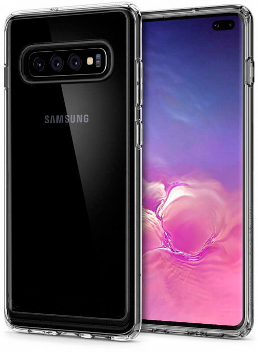 Чехол Spigen Crystal Hybrid Clear (606CS25656) для Samsung Galaxy S10+   Продуманная конструкция • Выполнен из двух материалов • Прозрачная задняя стенка • Возможность использования беспроводной зарядки