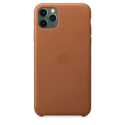 Кожаный чехол Apple Leather Case Saddle Brown (Золотисто-коричневый) для iPhone 11 Pro Max